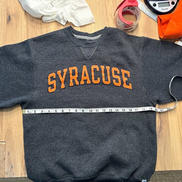 Syracuse University | Russell Athletic dk heather gray sweatshirt, cozy! S/M - Picture 2 of 6